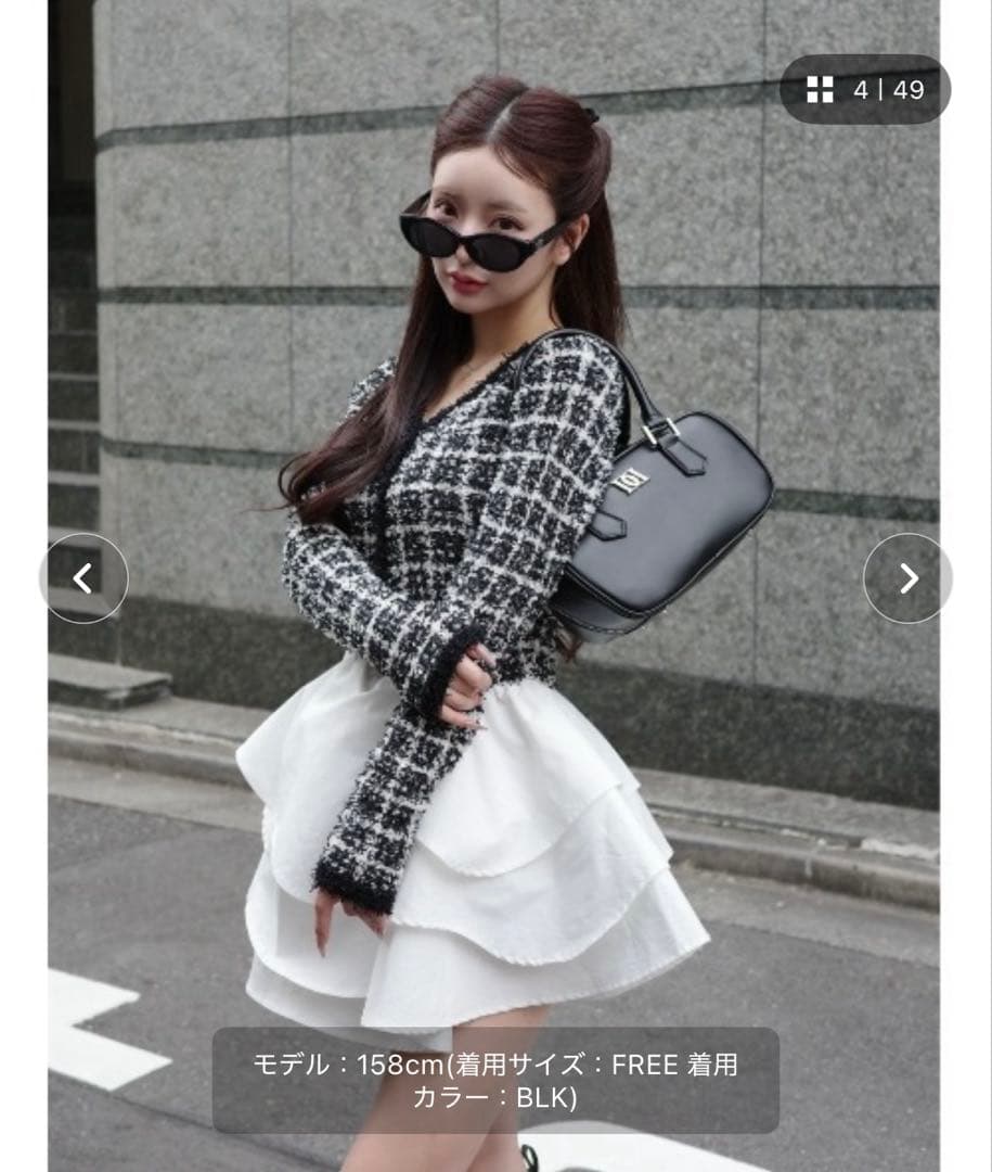 【新品未使用】最安値Darich ボリュームフリルツイードワンピース ブラック