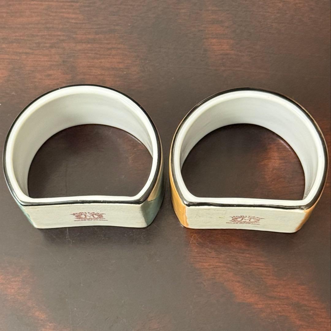 【激レア】オールドノリタケ アールデコ ラスター彩 ナプキンリング ペア紳士淑女