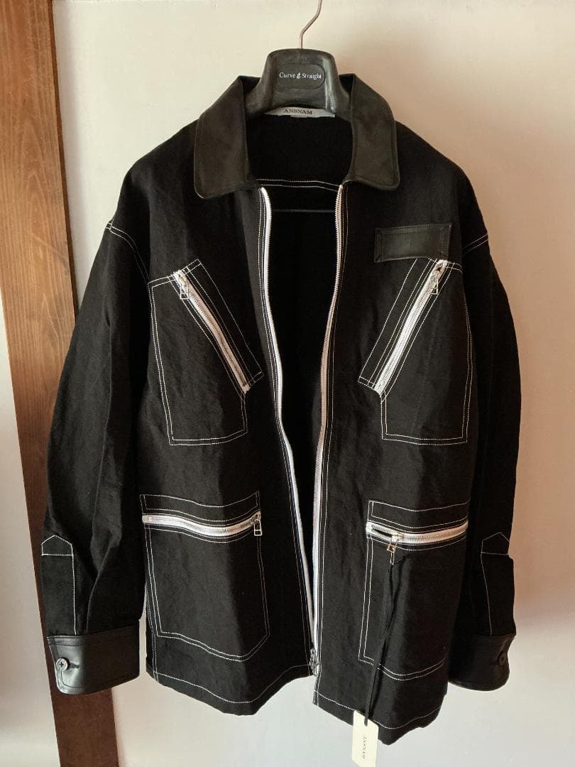 25AW ANSNAM レザー切り替えジャケット アンスナム