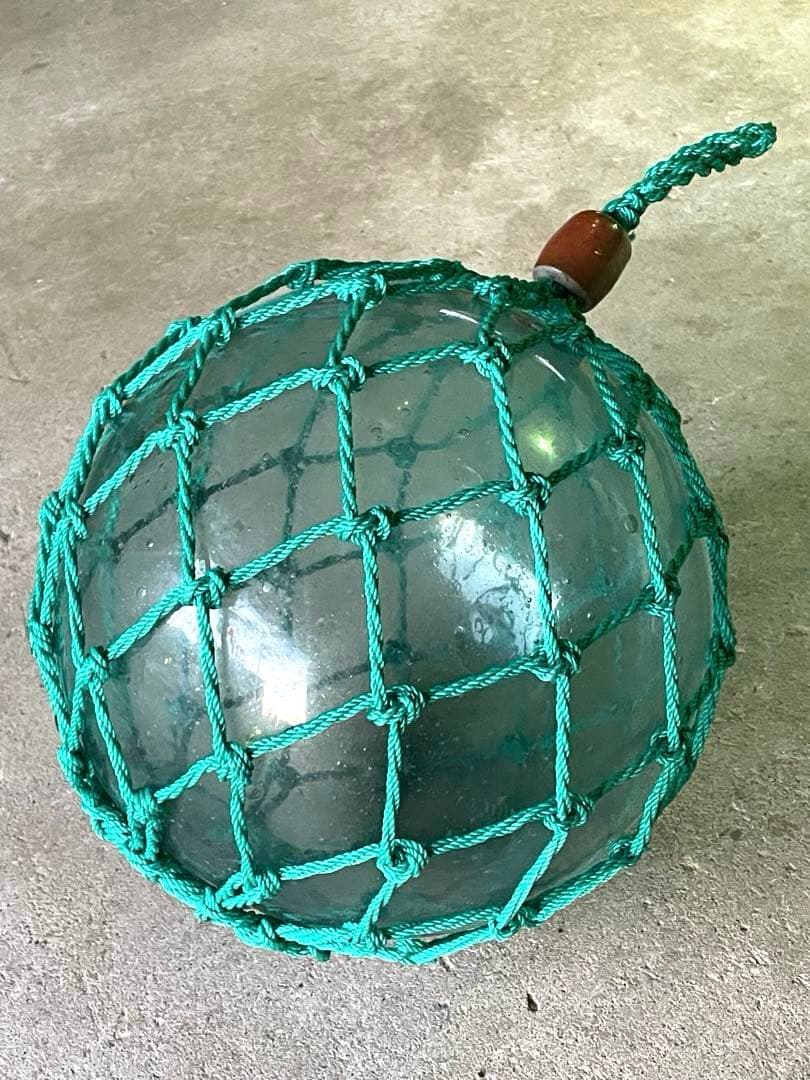 ガラス玉　浮き玉　30cm 海の守り神　インテリア　縁起物　緑　グリーン