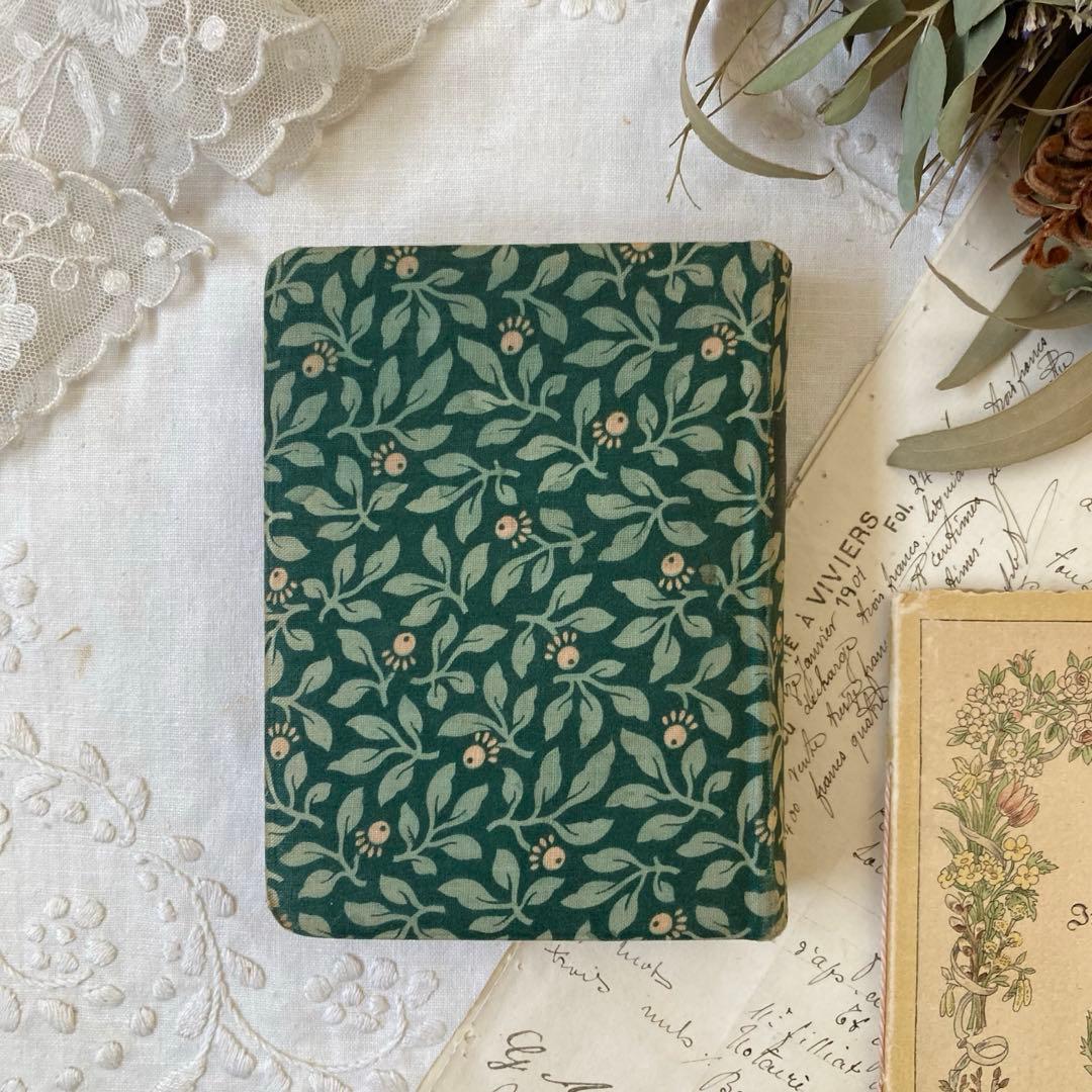 L-865 洋書ドイツアンティーク古書　布張り装丁の美しいメモリアルブック