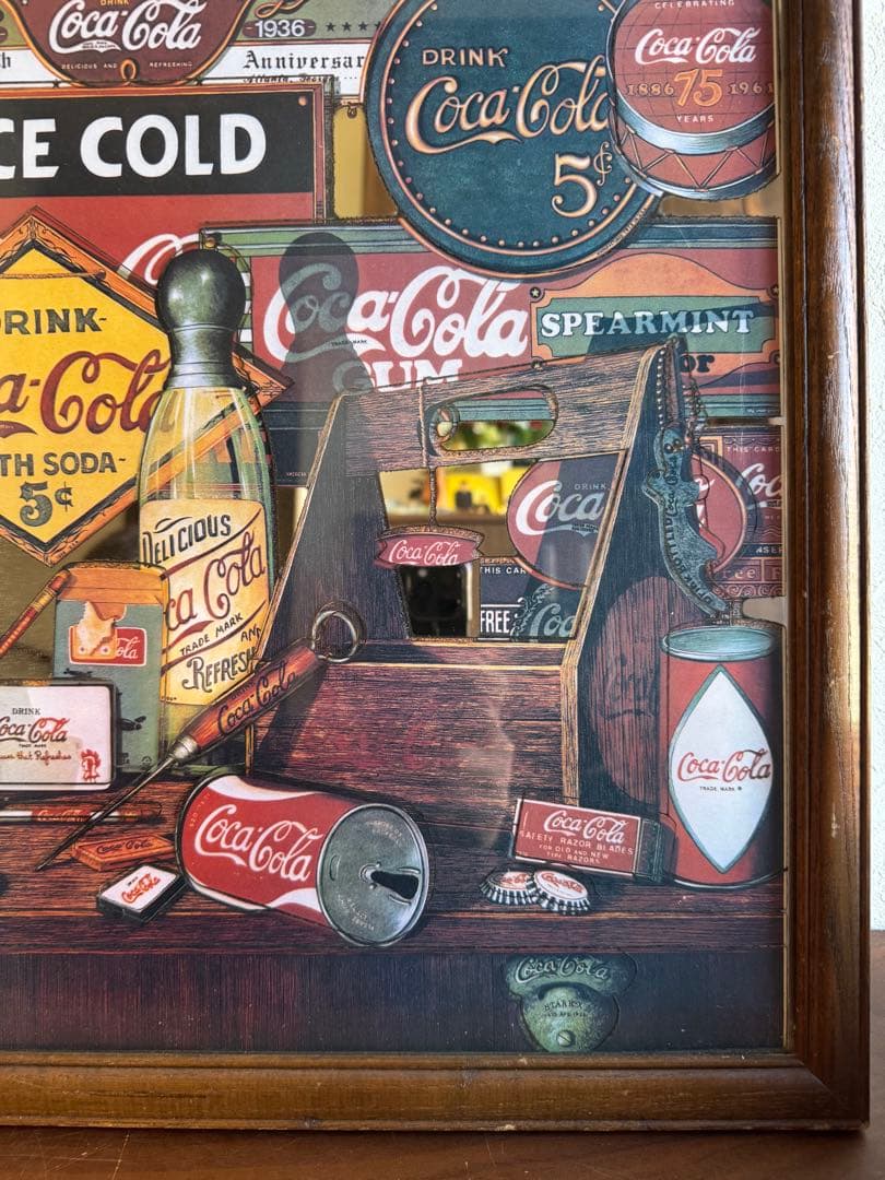 超貴重　ビンテージ　'80s　Coca-Cola　コカコーラ　パブミラー