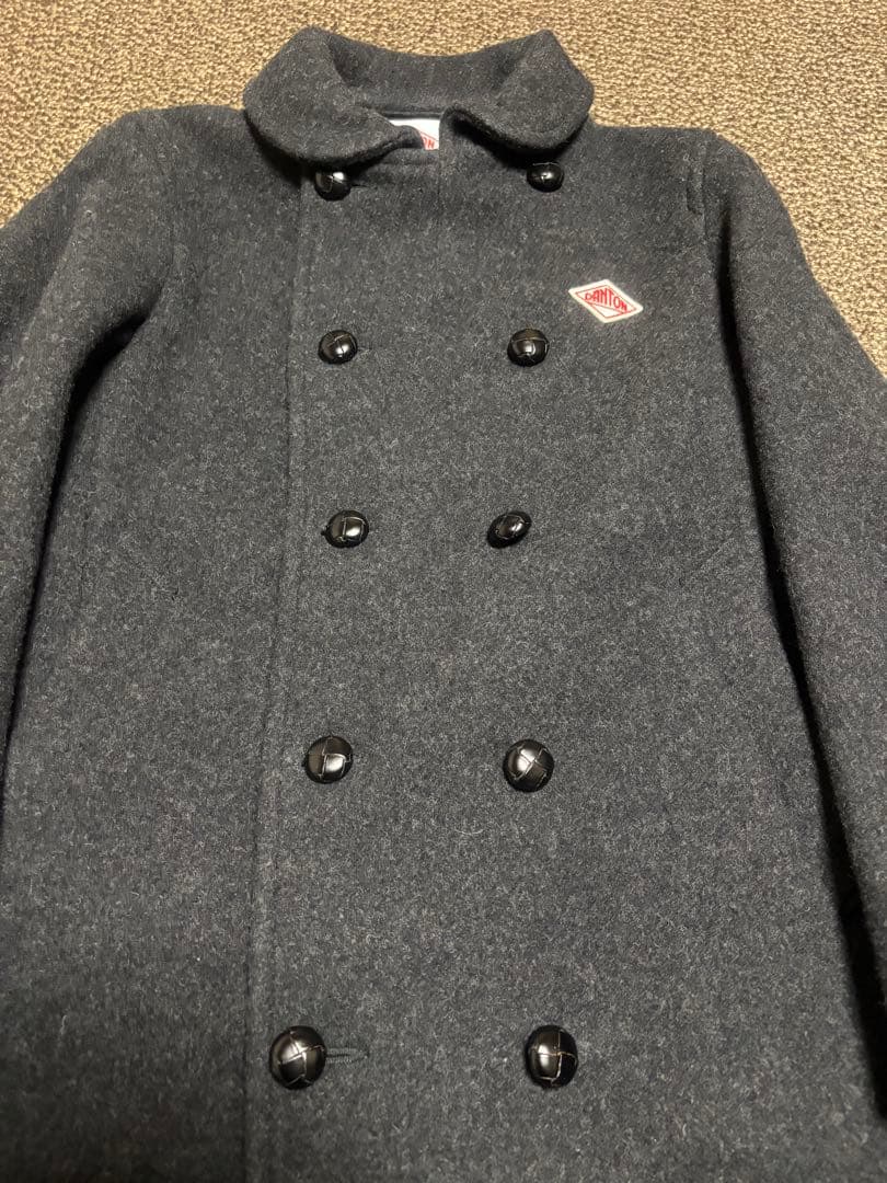 ダントン　ウールダブルコート　チャコール