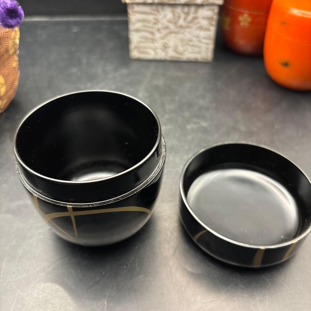 茶道具　棗　なつめ　茶入　根来塗