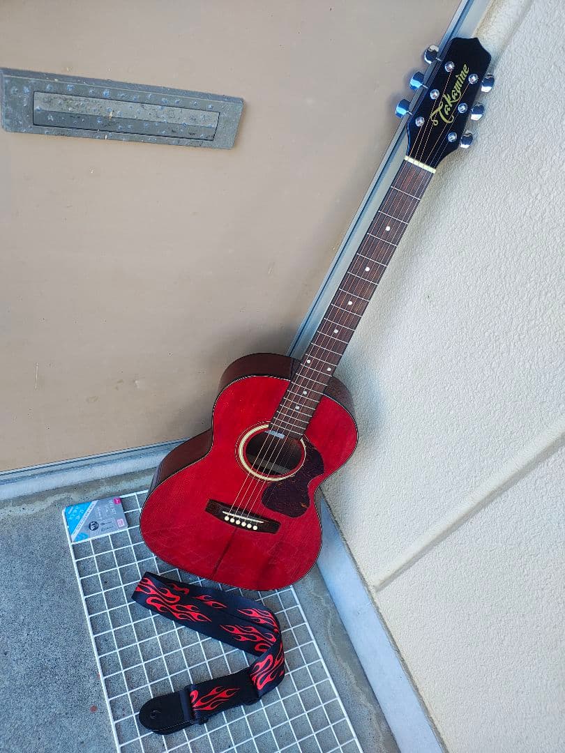 美品 Takamine T-1 WR PU付エレアコ 真紅のWR ニューヨーカー
