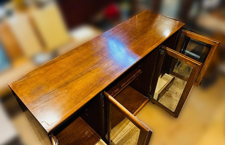 カリモク家具 リビングボード W148cm ガラス キャビネット 飾り棚