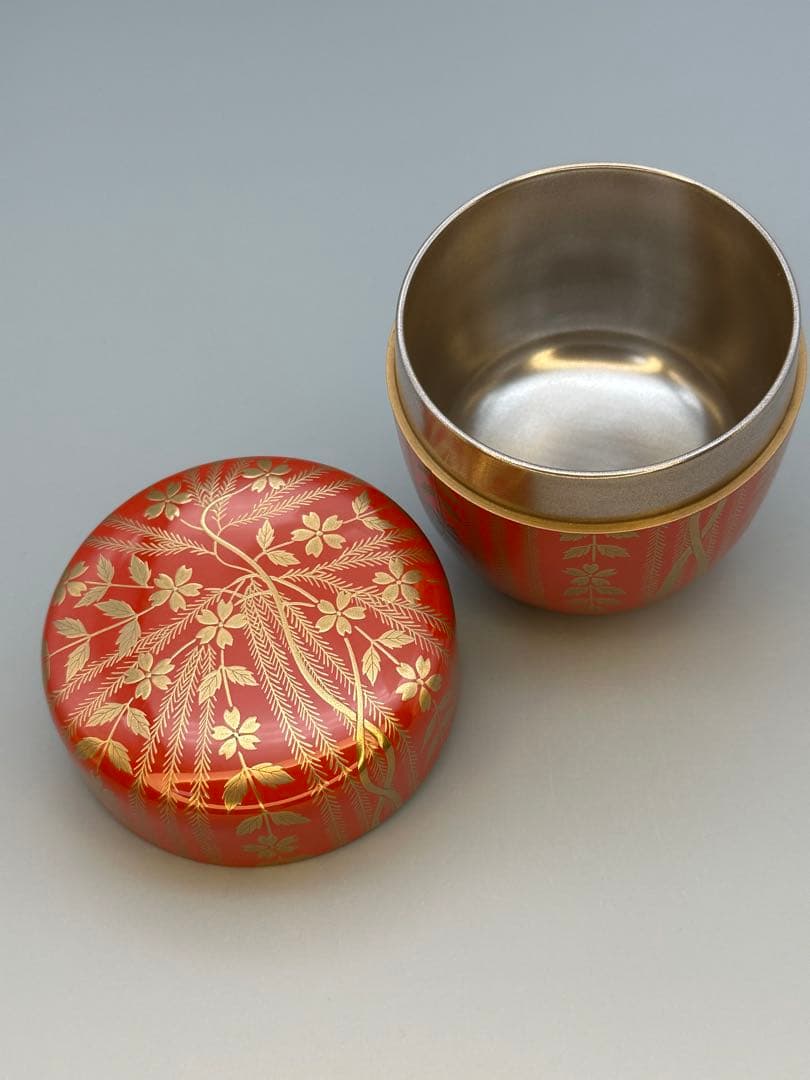 茶道具　棗　村田宗覚　柳桜蒔絵