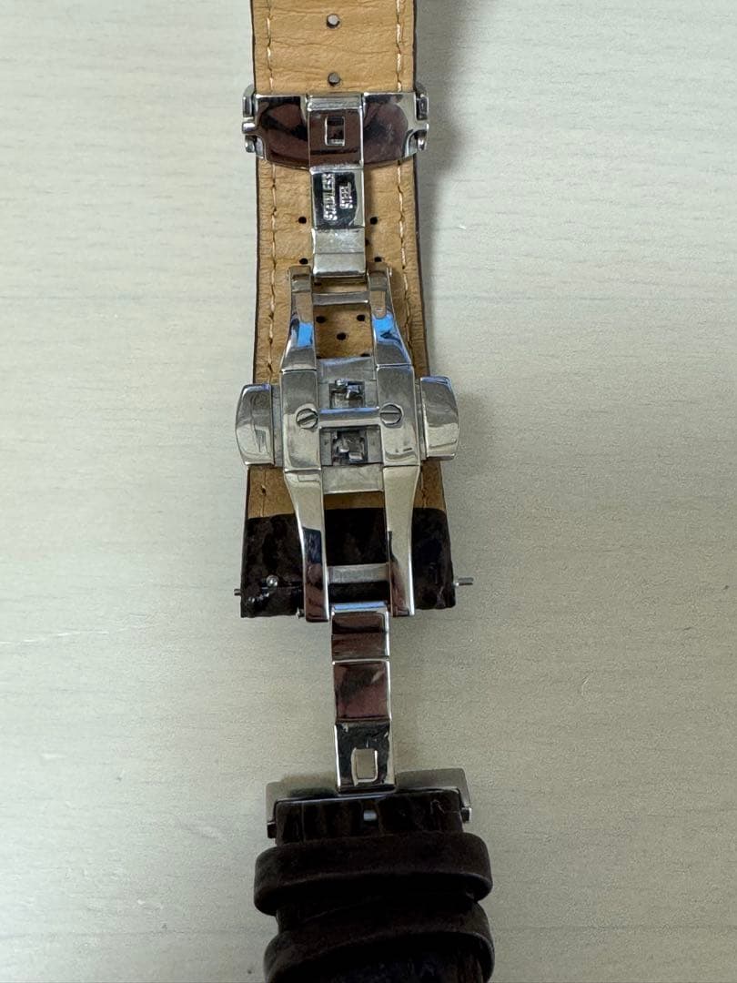 カシス　時計用ベルト　ダークブラウン　シャークスキン　高級　２２mm