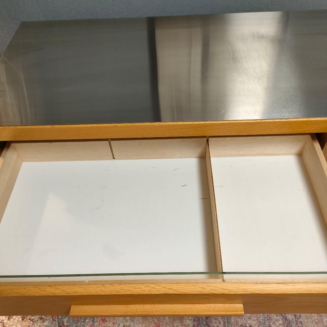 【Yui】大川家具 東馬 ステンレス天板付き キッチンカウンターOCTA