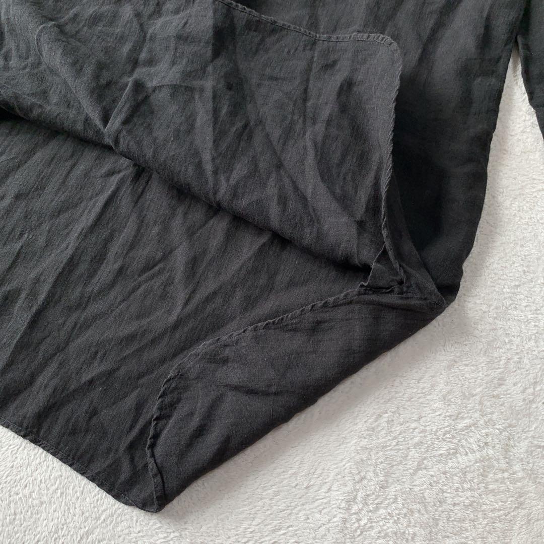 人気 マーガレット ハウエル 麻 リネン 長袖 タック プルオーバー ワンピース