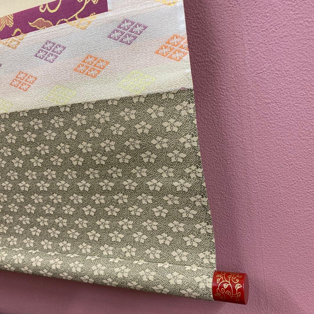 美品 掛け軸 国井道成作 立雛図 共箱 保証書付き 二重箱 雛人形