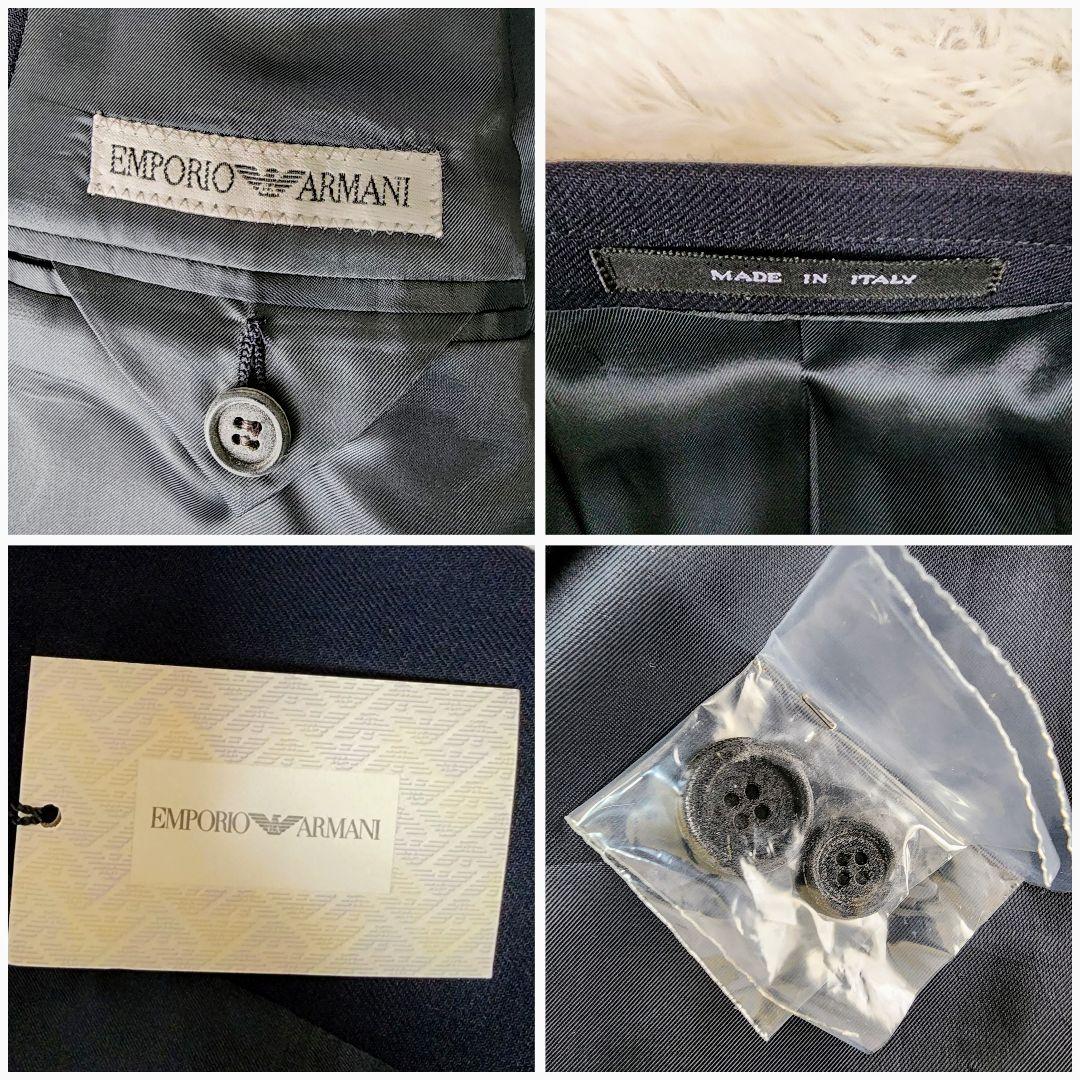 【未使用/タグ付き】アルマーニ スーツ セットアップ ネイビー系 46 ウール