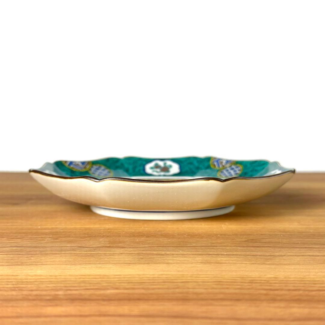 九谷焼　新品　6号皿　吉田屋風桃に鳥　中皿　3枚