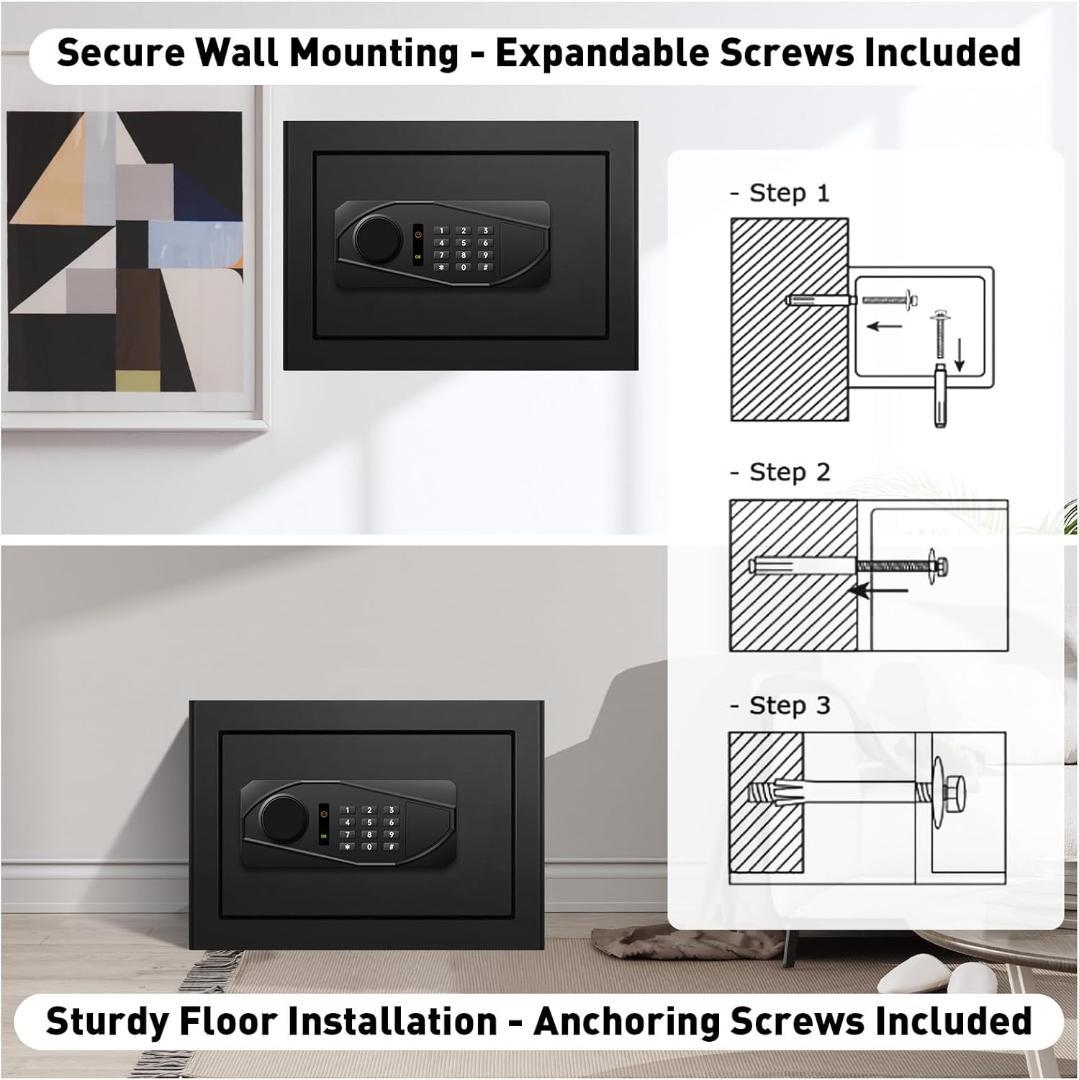 金庫 小型　耐火 耐水　小型金庫 FB25G-ブラック