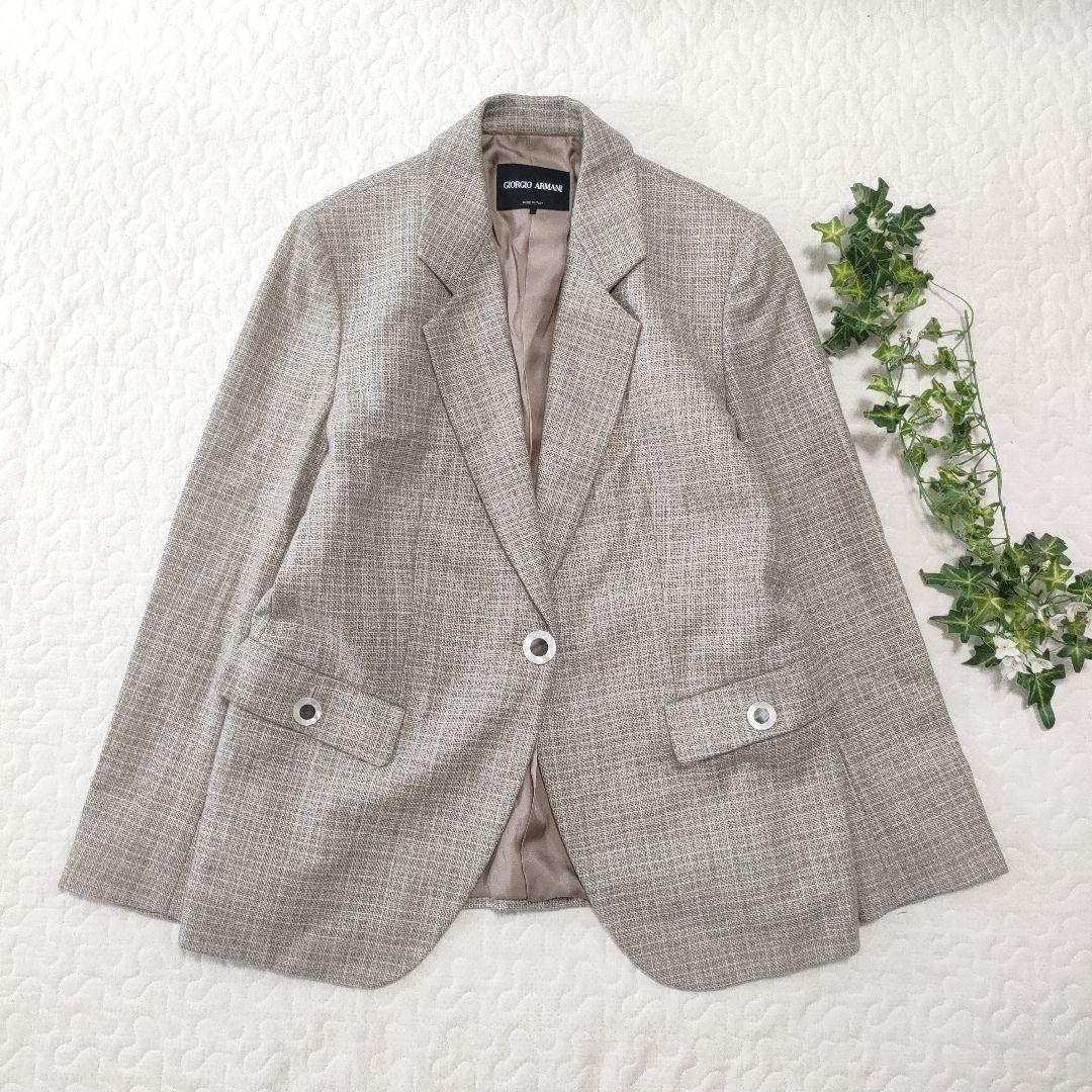 極美品✨GIORGIOARMANI　ウールツイードジャケット　大きいサイズ　46