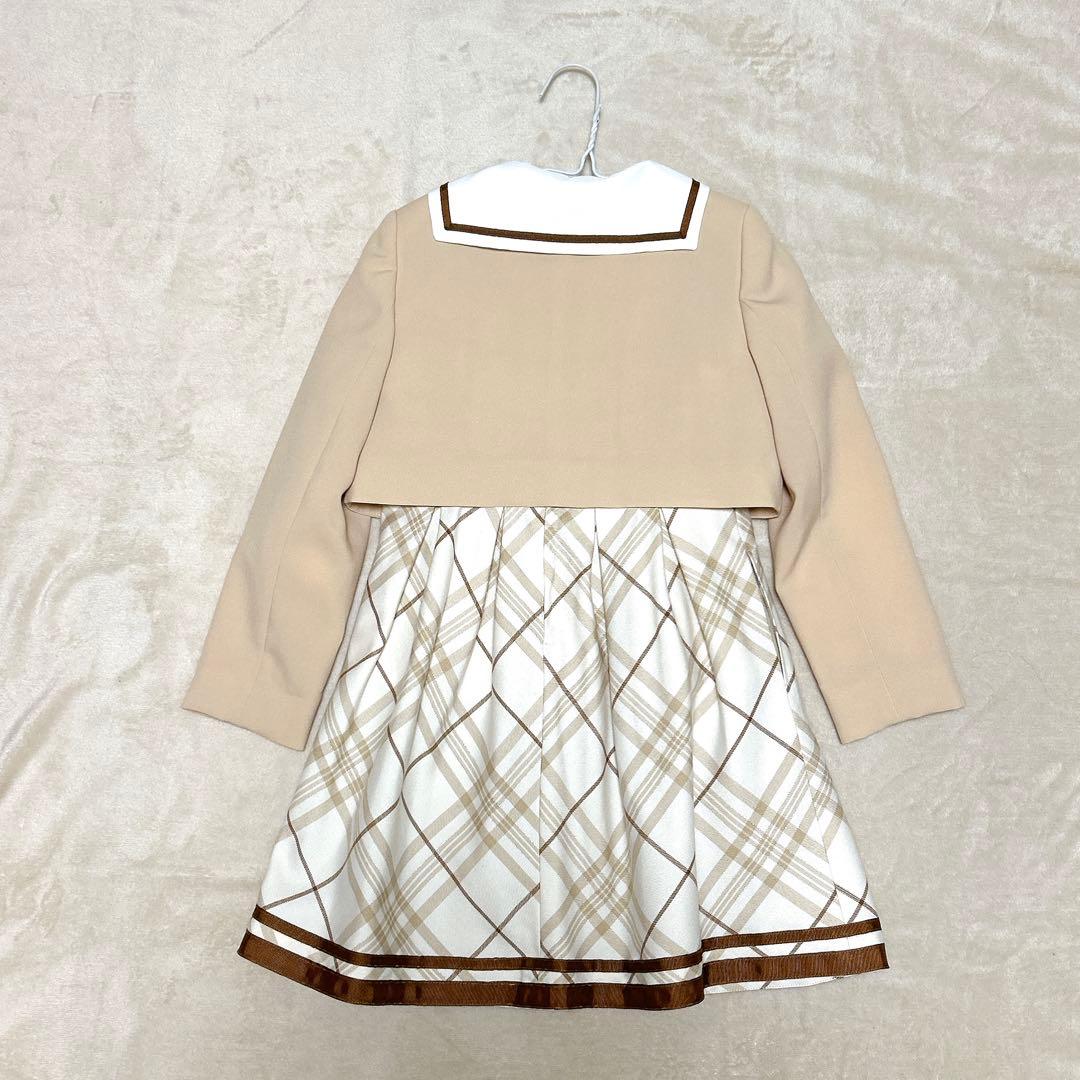 ☆ヒロミチナカノ☆フォーマル ワンピース 4点セット セーラー ベージュ 130