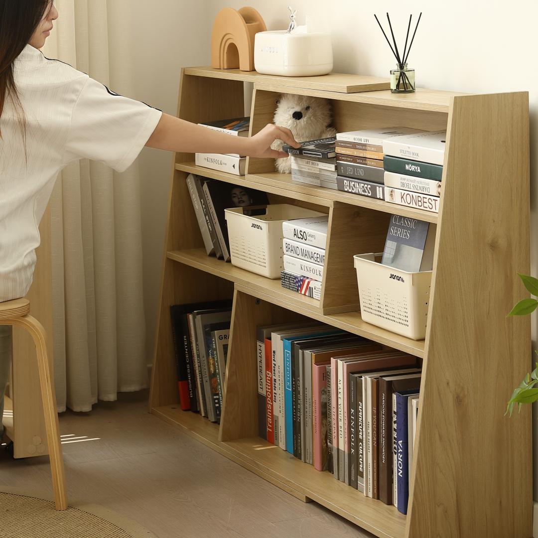 【幅90〜175cm】伸縮ラック オープンシェルフ 薄型 本棚 サイドボード