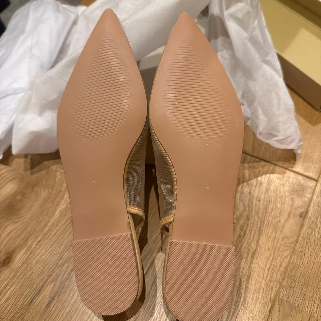 【searoomlynn】TULLE BACKストラップミュール ベージュ　L