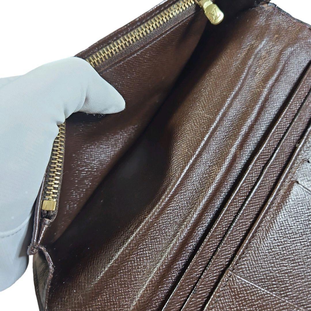 【美品】ルイヴィトン ダミエ ポルトフォイユ ブラザ ブラウン 長財布 2つ折り