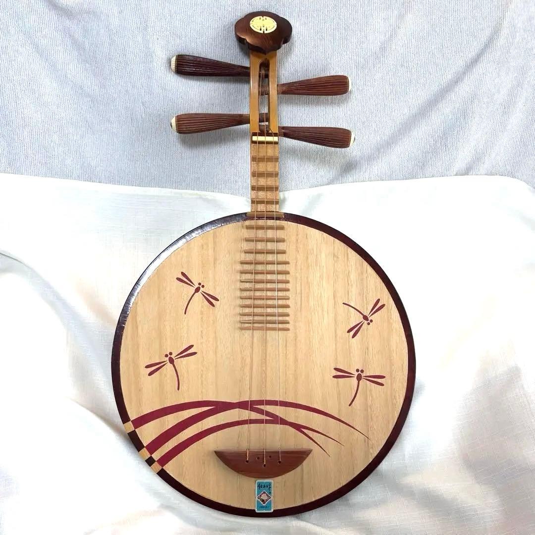 民族楽器 月琴 専用ケース 教本付き