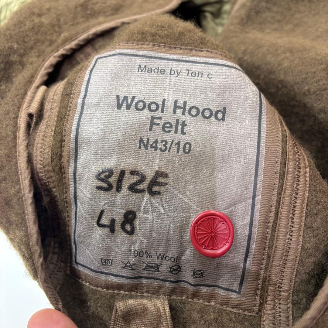 Ten c Parkaモッズコート インナーダウン、ウールフード付き　サイズ48