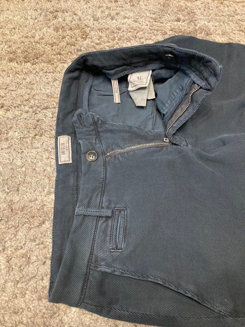 BRIGLIA 1949 上質　ストレッチ スリム チノパン 紺45