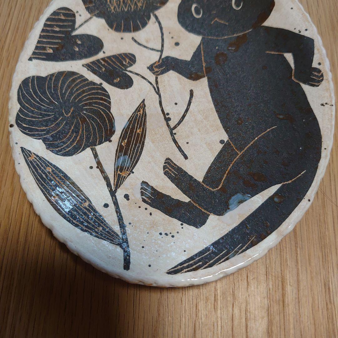 最終価格＊鹿児島睦さん　オーバル皿　ネコ