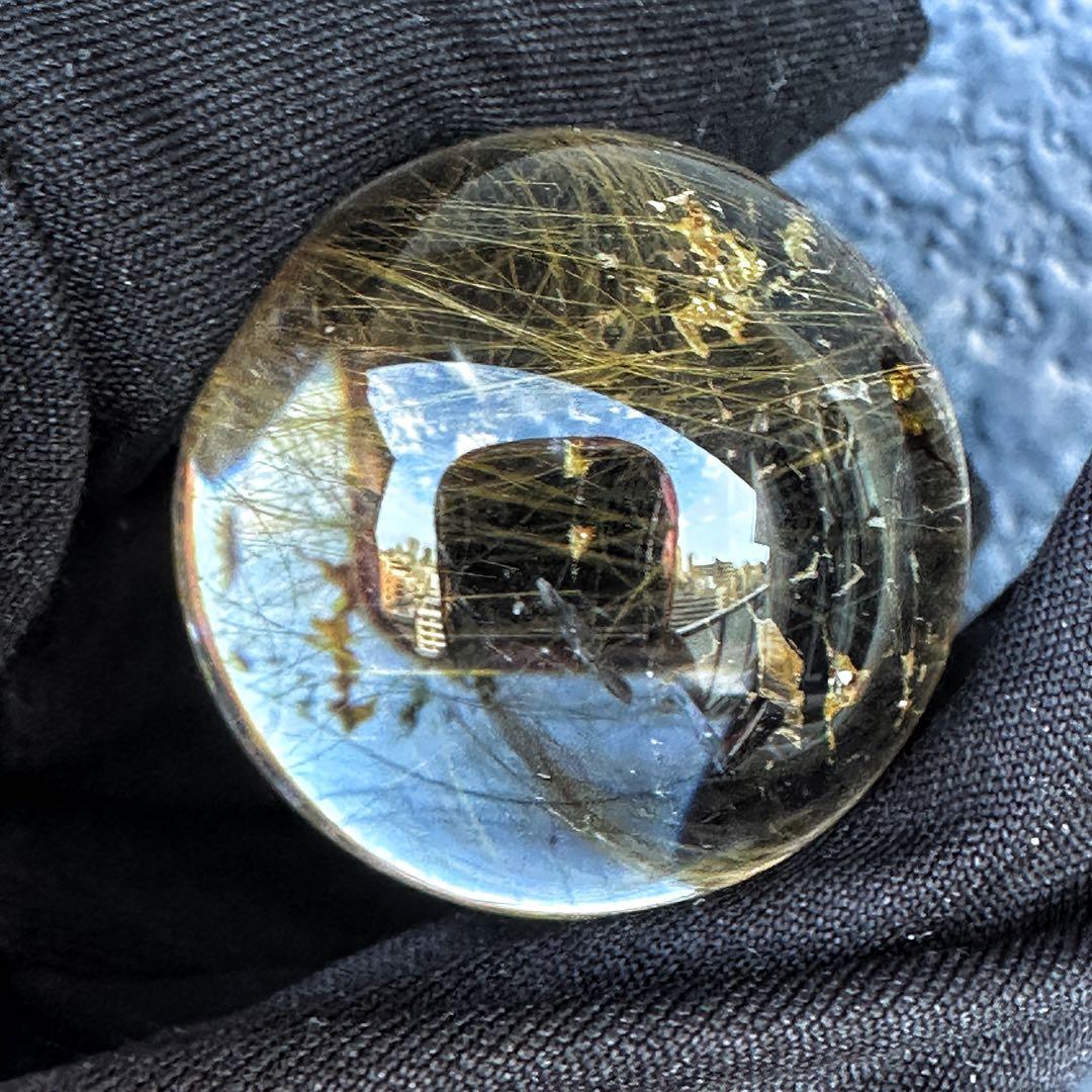 【財運・金運・事業運up❗️】レインボー☆ルチルクォーツ丸玉 スフィアA1126