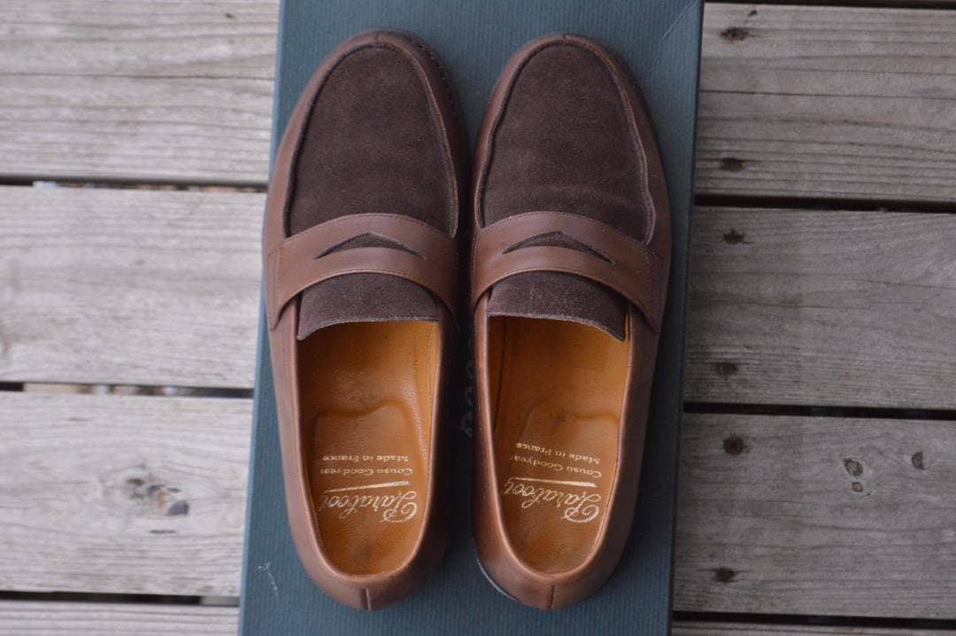 美品　PARABOOT　DAX　UK5　ダークブラウン　ローファー