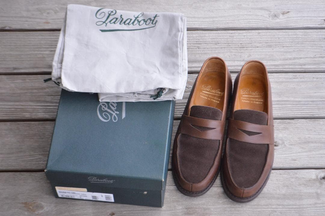 美品　PARABOOT　DAX　UK5　ダークブラウン　ローファー