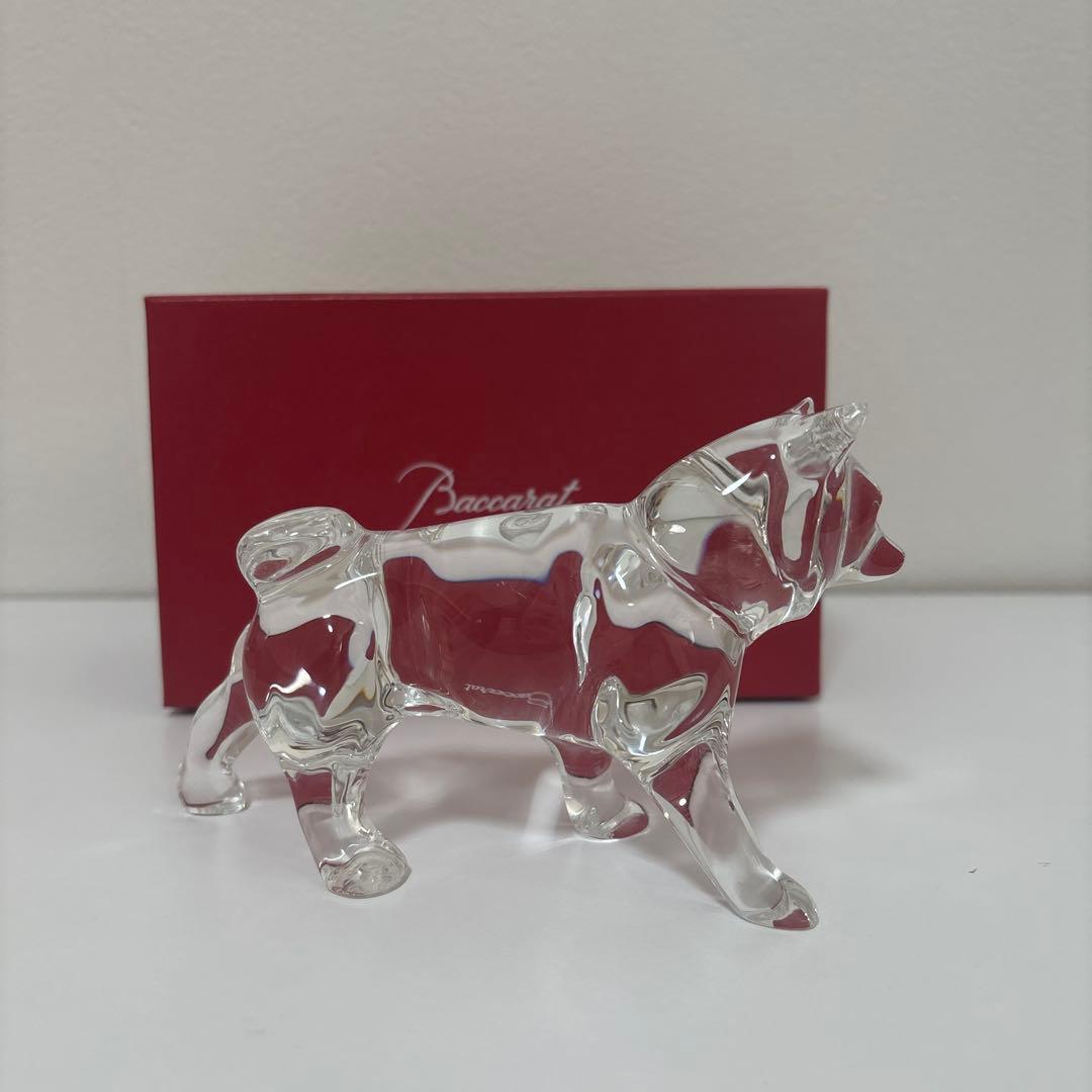 Baccarat クリスタルガラス 犬　秋田犬　置物 干支シリーズ