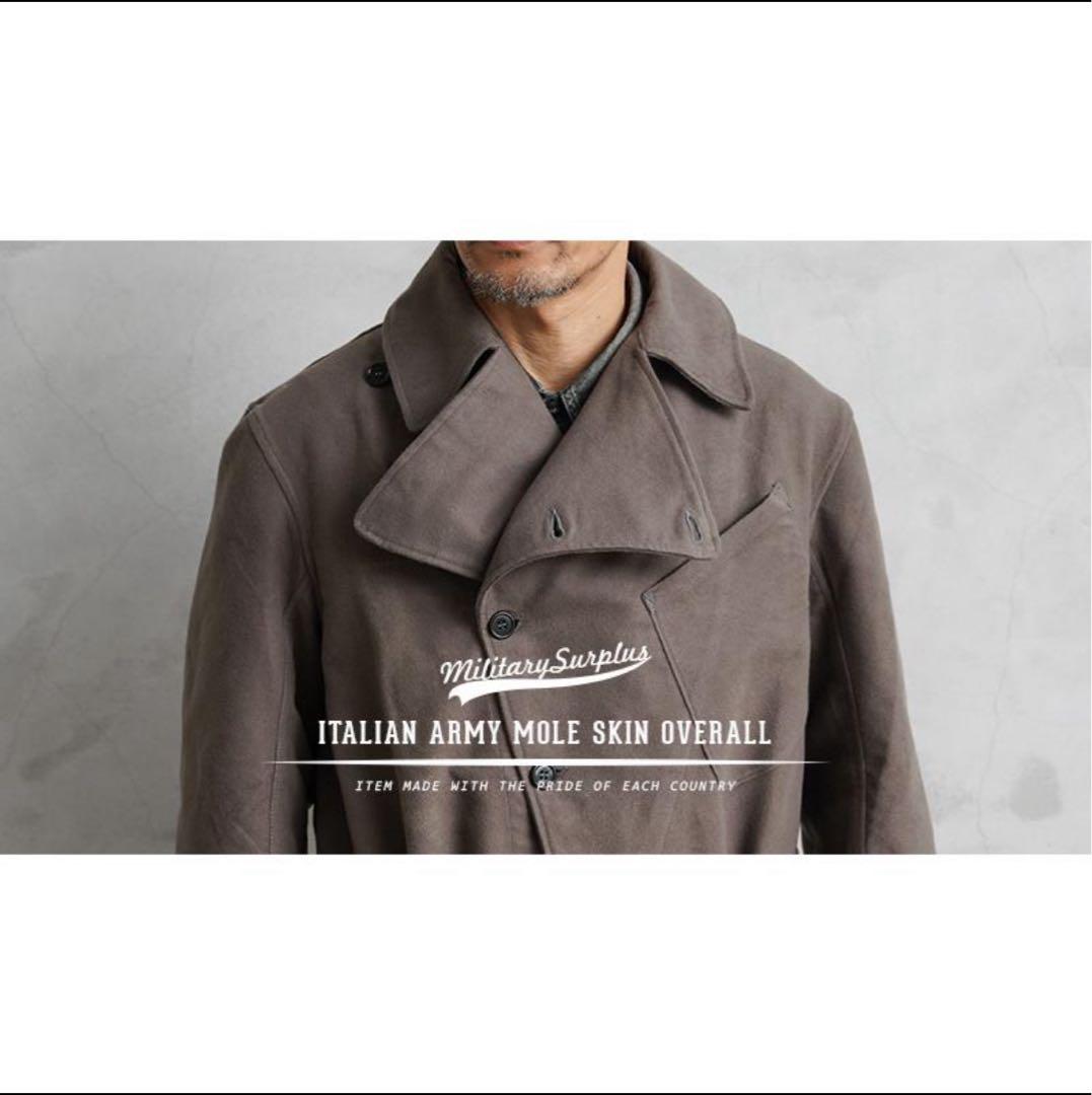 デッドストック イタリア軍 モールスキン カバーオール BROWN