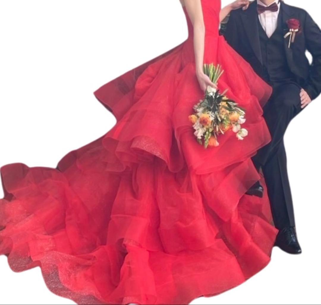 【引っ越しで2月末廃棄予定】verawang キャサリン風ドレス　カラードレス赤