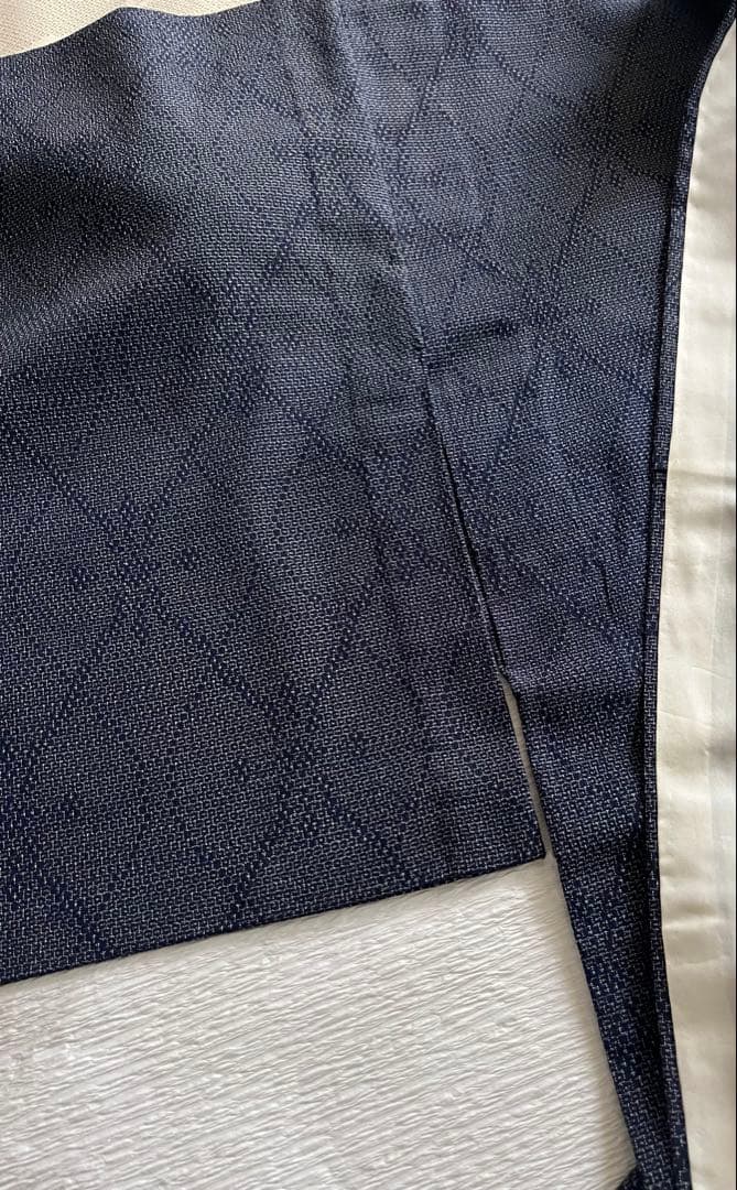 本塩沢紬やまだ織／100亀甲結城紬　単衣着物2枚