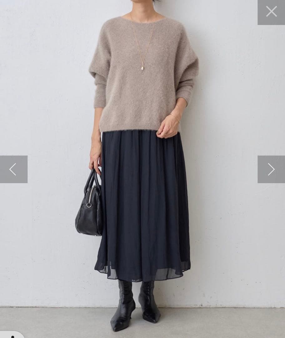 【新品】ビアズリー シワシフォンギャザーパンツ ブラック 黒