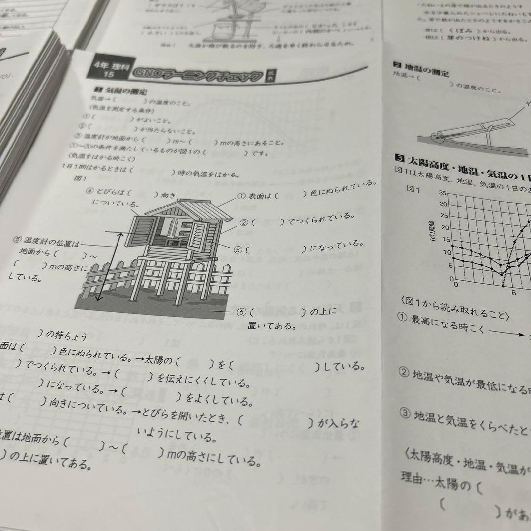 ㉔ A グノーブル　GNOラーニングチェック 理科 4年 季節講習込み一年分
