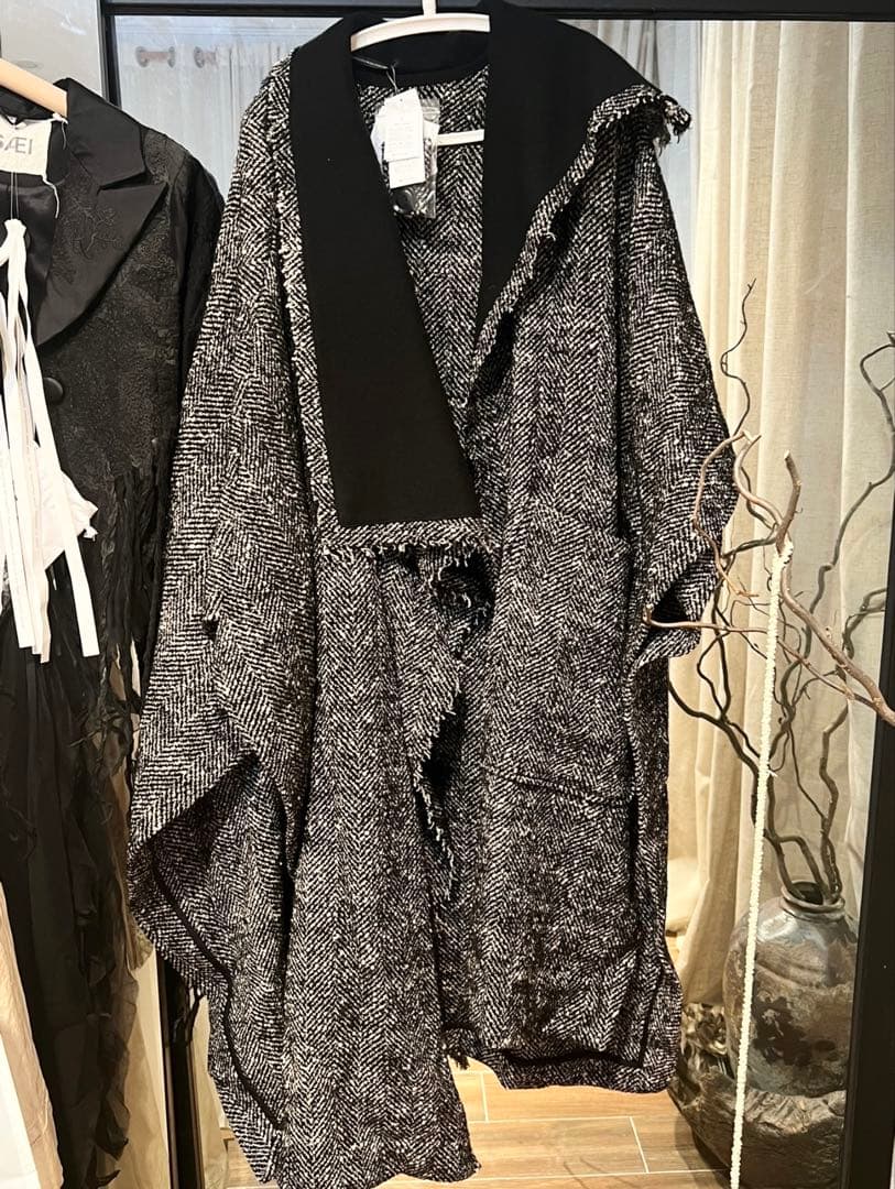 2022aw ヨウジヤマモト ワイズ y's 変形アシンメトリー ポンチョコート