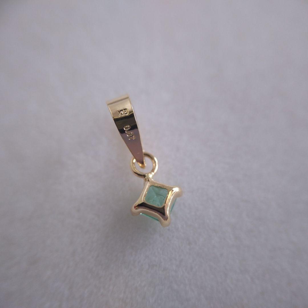 K18　YG　パライバトルマリン　ネオン ブルーグリーン　ペンダントトップ