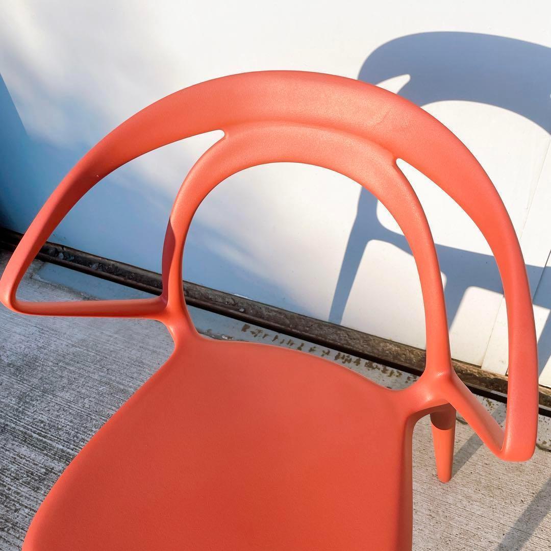 【訳あり未使用品】CHERRY エルパソ ダイニングチェア レッド 2脚セット②