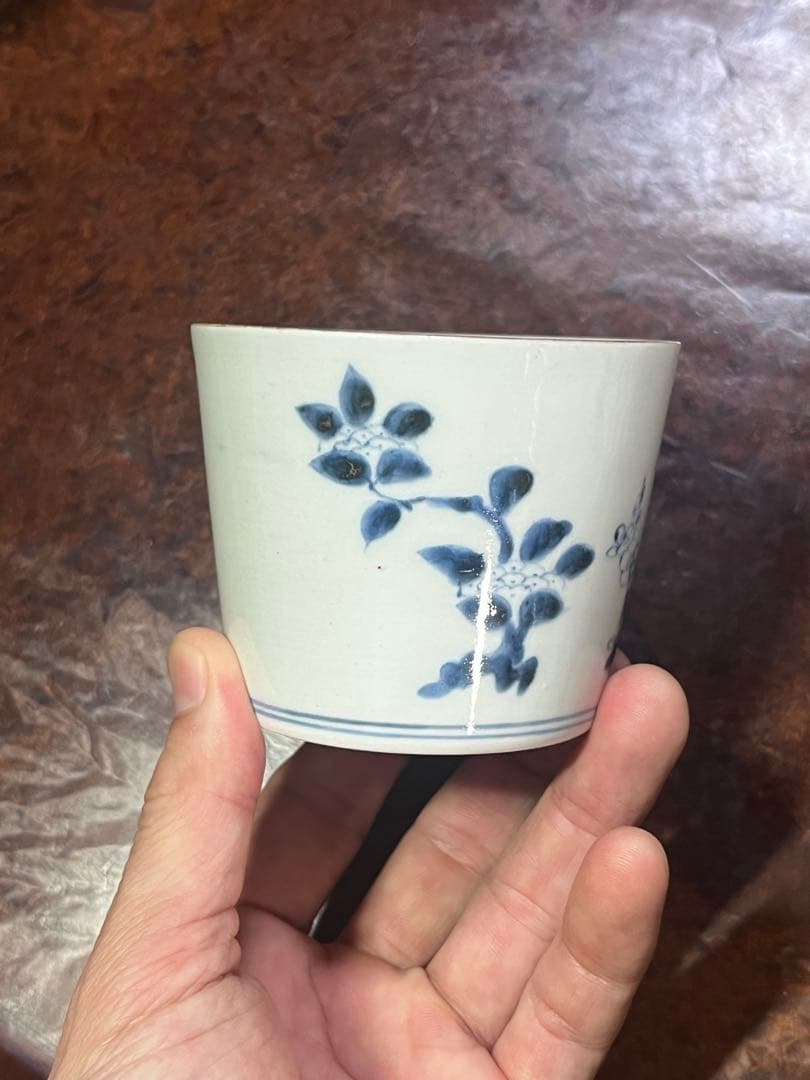 古伊万里　蕎麦猪口　あじさい　鶯　ウグイス　梅　雀　雲雀　紫陽花　民芸　民藝