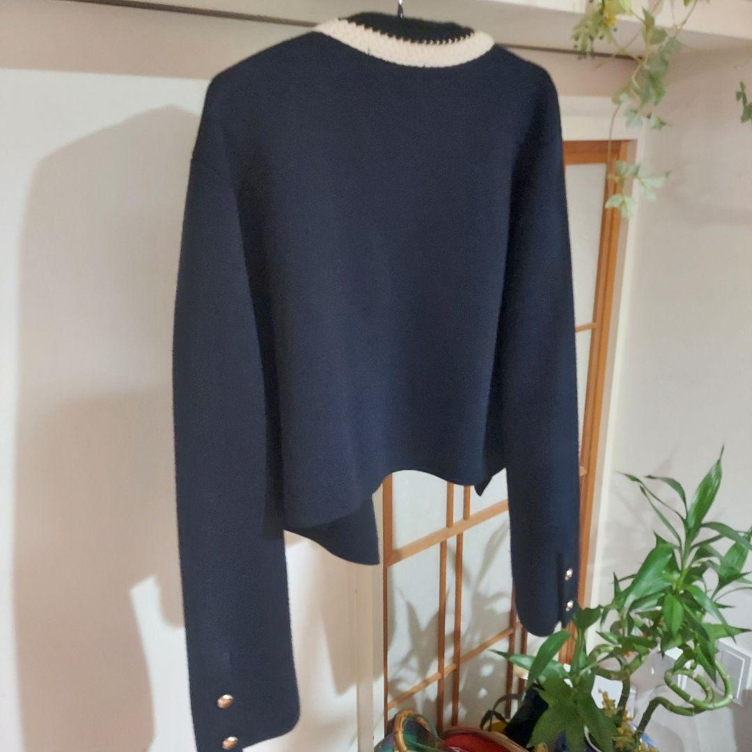 ☆極美品☆Noble　ノーブル 配色トリミングミラノリブショートジャケット