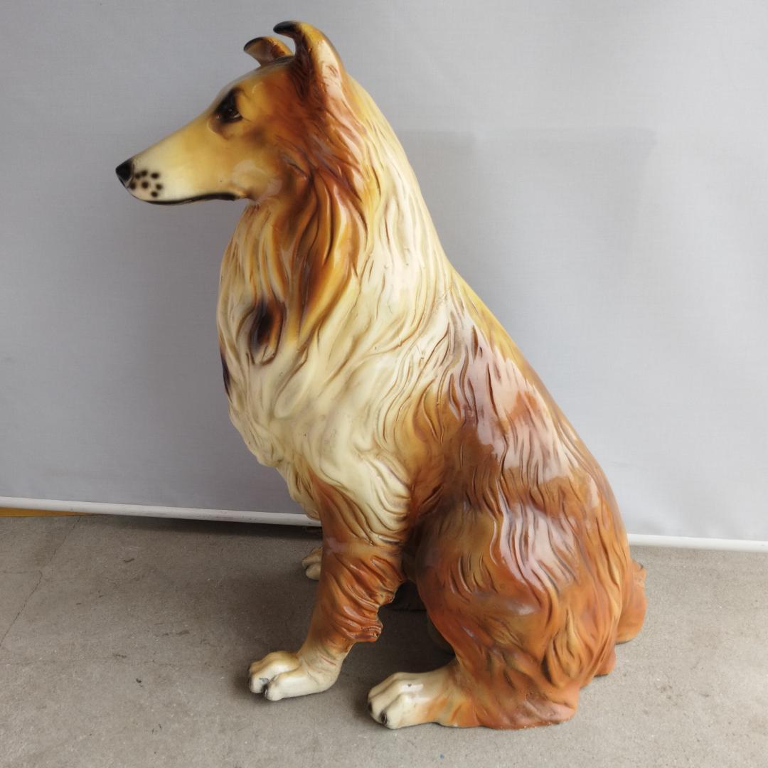 コリー 特大 置物 オブジェ インテリア ガーデン 犬の置物