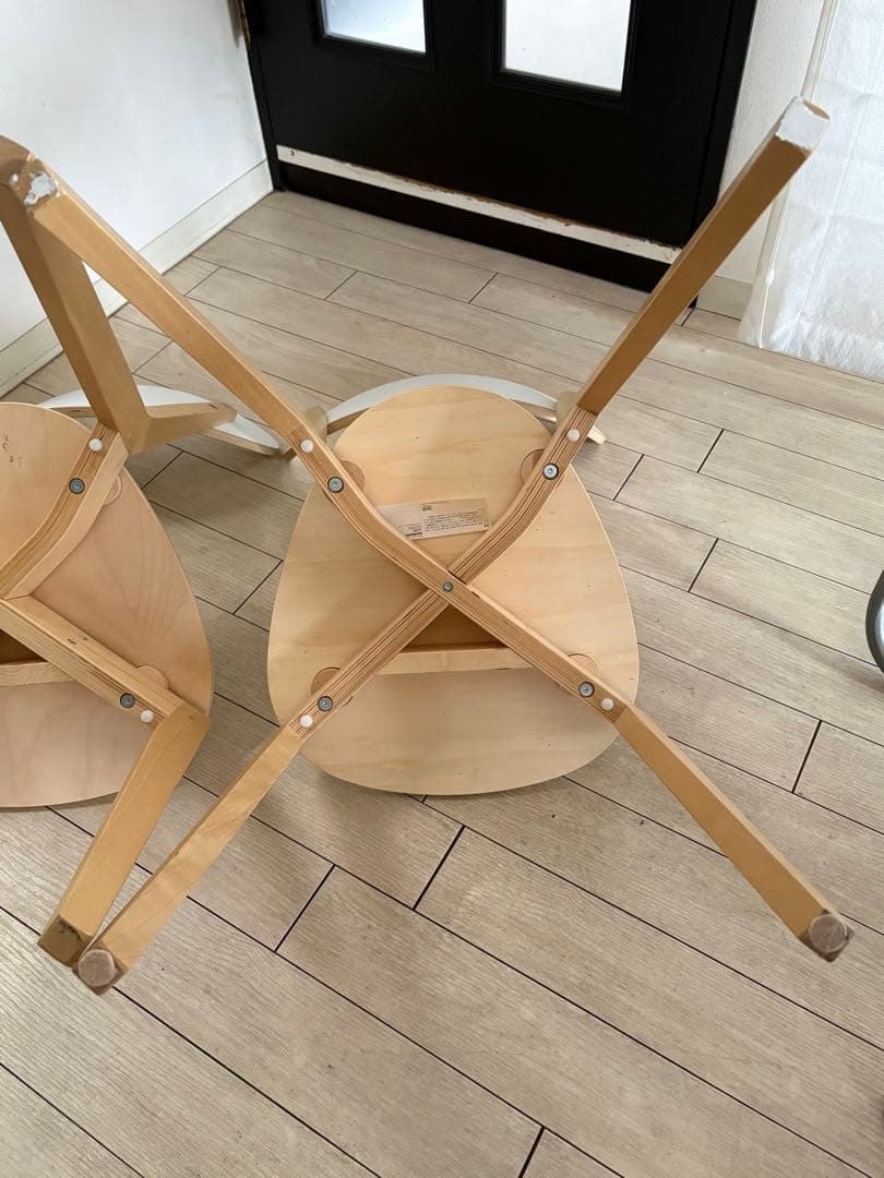 IKEA ノールドミーラ チェア 2脚セット ホワイト/バーチ　完成品