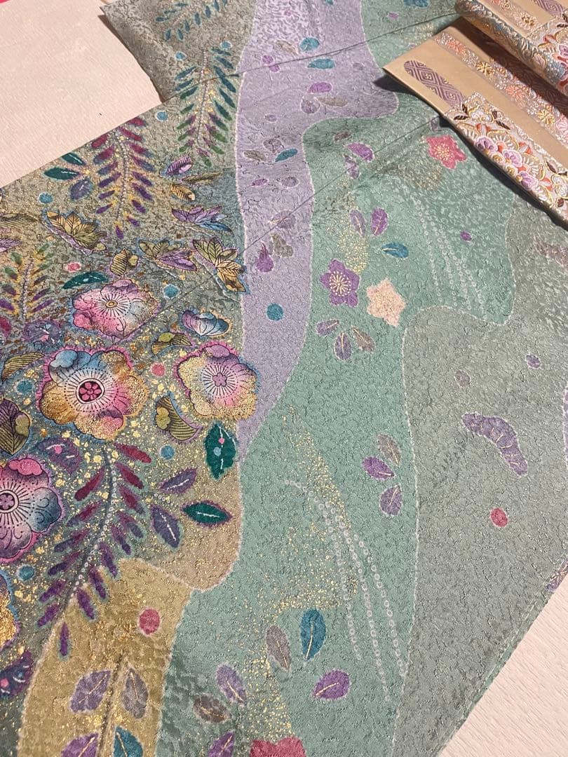 訪問着フルセット　辻ヶ花　金彩　絞り　地紋　高級　金銀糸　正絹　入学式　卒業式