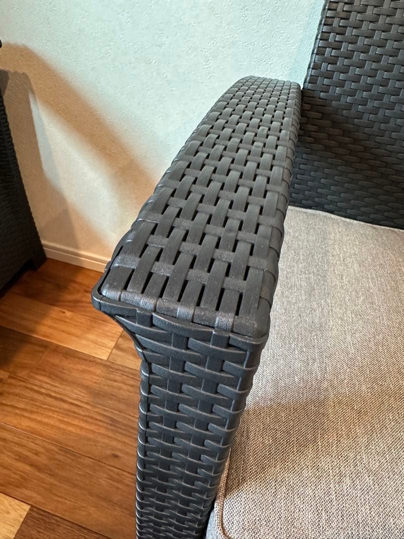 ガーデン テーブル セット ラタン調 3点セット 簡単組立 樹脂製