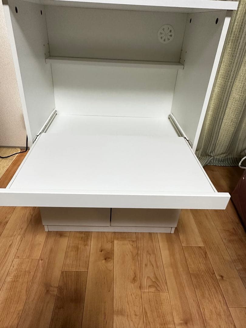 mmホワイト 引き出し式レンジボード