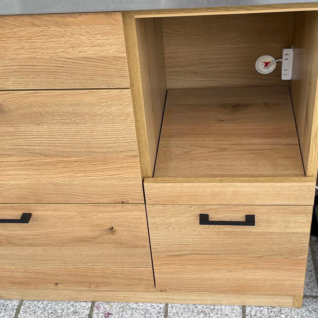 食器棚 オープンボード 幅110cm カップボード キッチンボード 電子レンジ