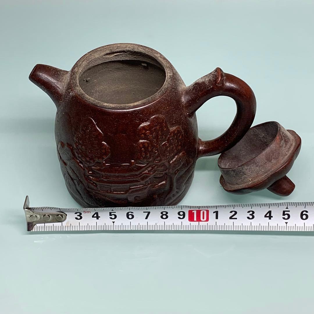 【真作】本物保証　急須陶器　宜興紫砂壺手作り　民家収蔵品　茶道具時代物