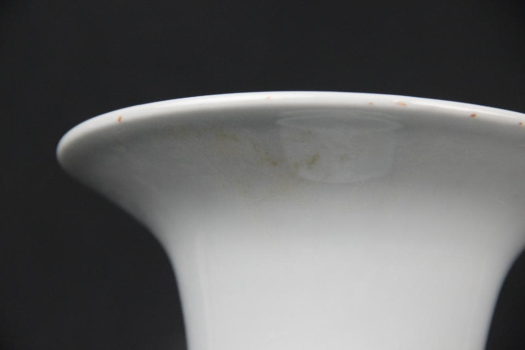 中国 徳化窯 時代 唐物 尊式 花瓶 大壺　白磁　獅子 約26cm NX23-6