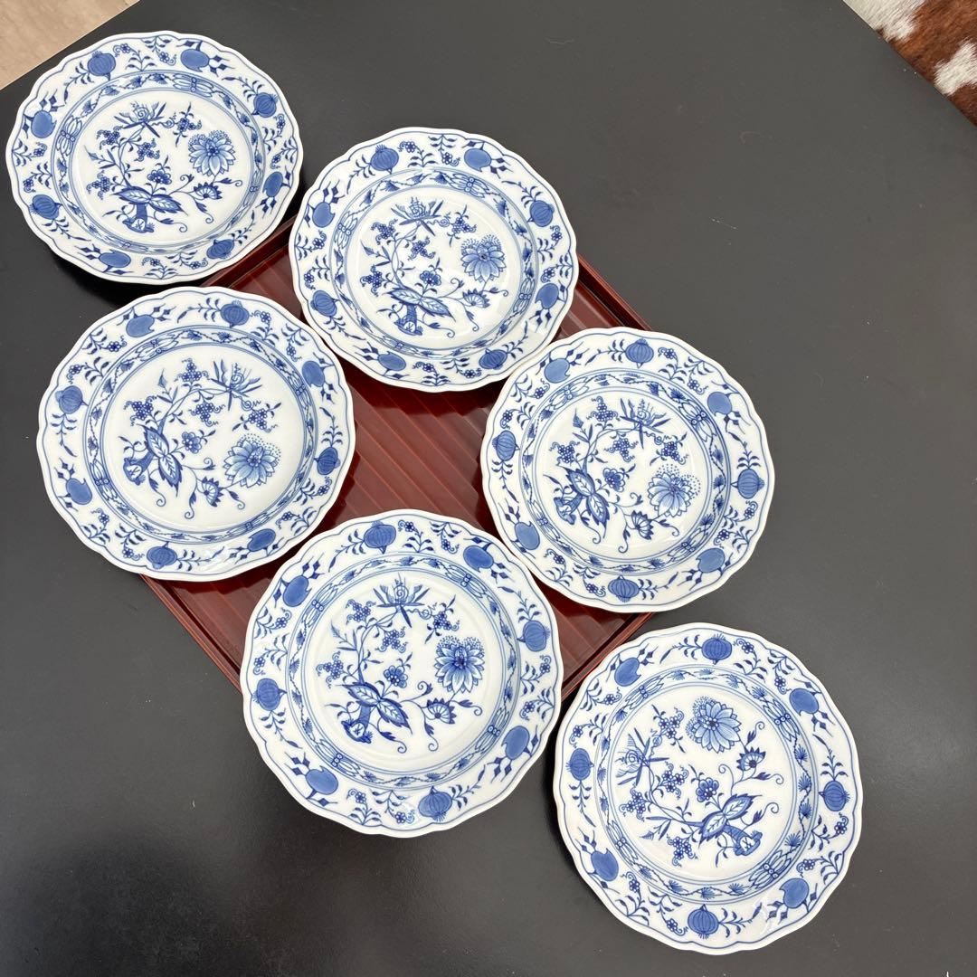 マイセンブルーオニオン　パン（ケーキ）皿18cm 2枚セット